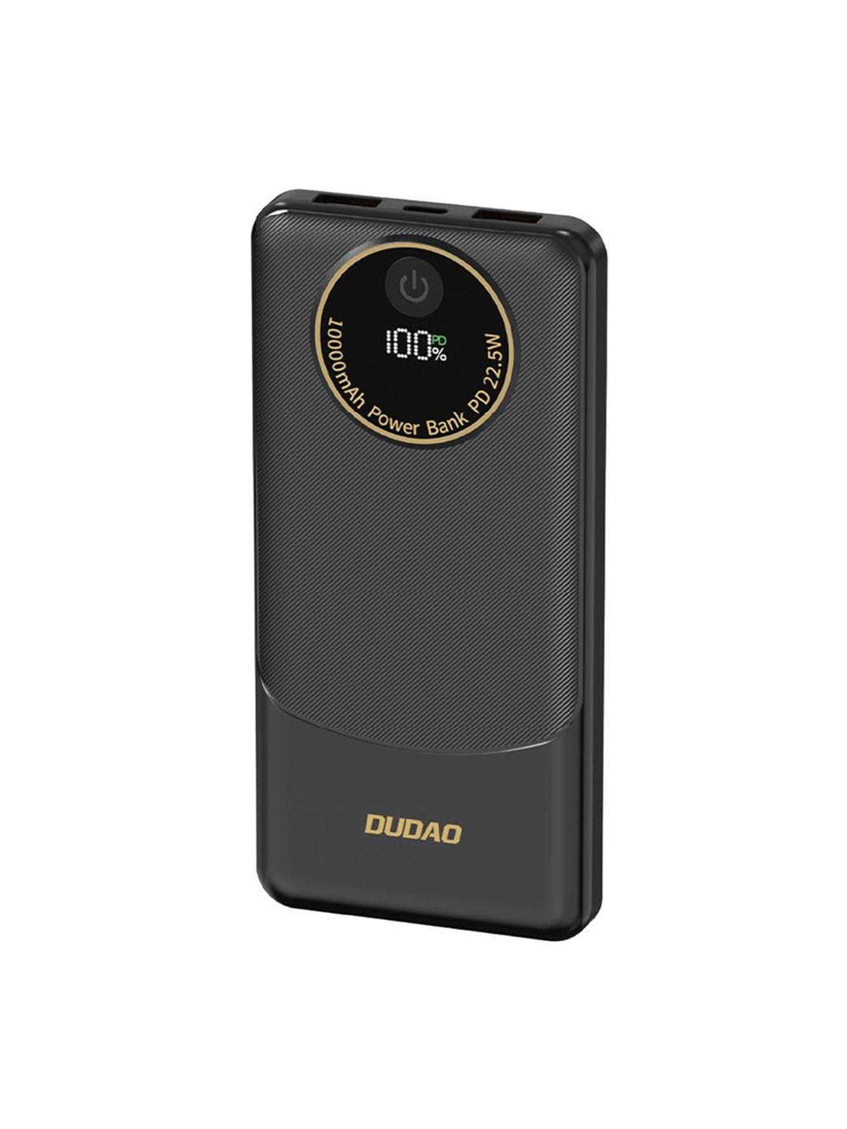 Dudao Powerbank K12 10000mAh PD22.5W USB-A USB-C - black Powerbank - Sort - 10000 mAh