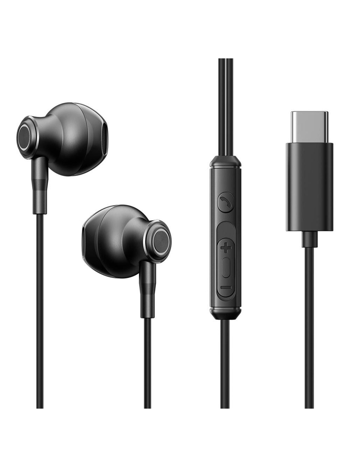 Joyroom TYPE-C Series JR-EC07 USB-C in-ear headphones metal - black, Hovedtelefonerheadset2