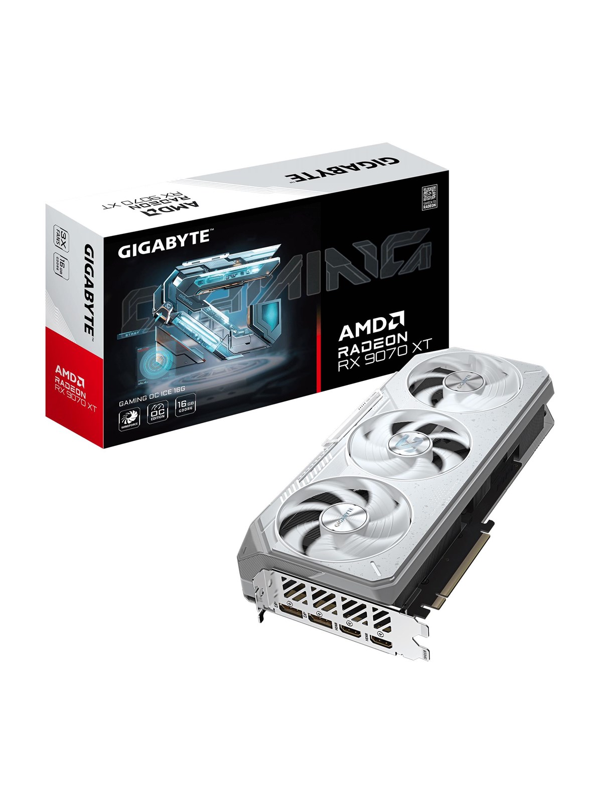GIGABYTE Radeon RX 9070 XT GAMING OC ICE - 16GB GDDR6 RAM - Grafikkort, Grafikkort
