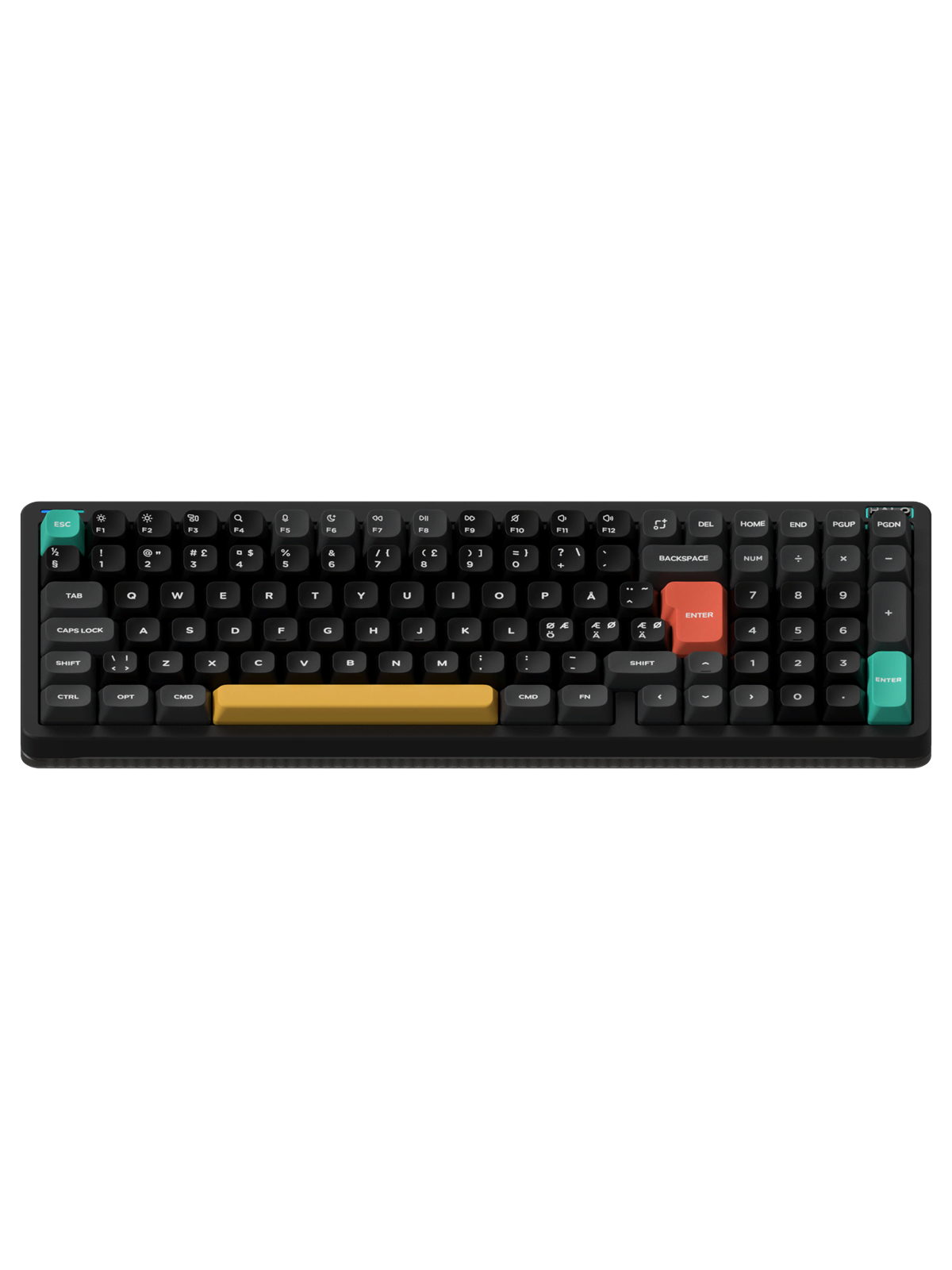 NuPhy Halo96 V2 Obsidian Black - Raspberry - Gaming Tastatur - Nordisk - Sort