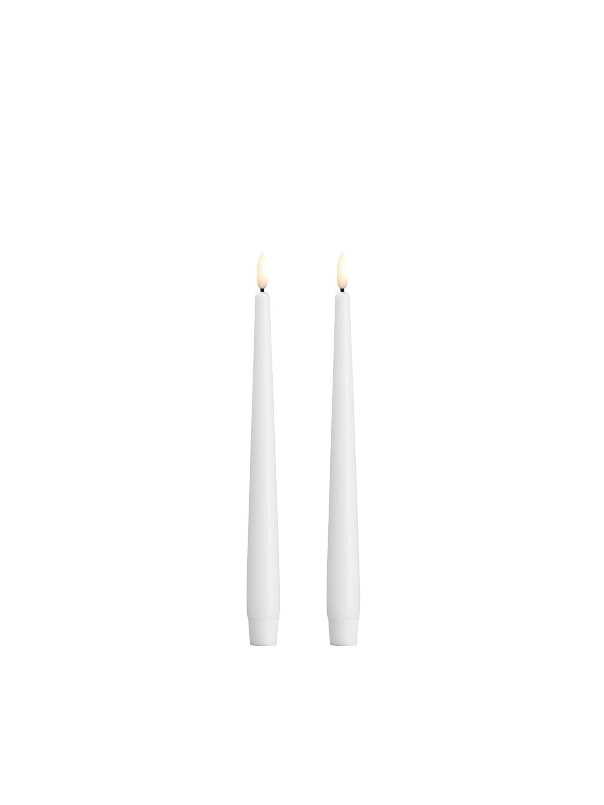 Moods & More LED taper candle - Slim - Classic white - 23x250 mm - 2 pcs