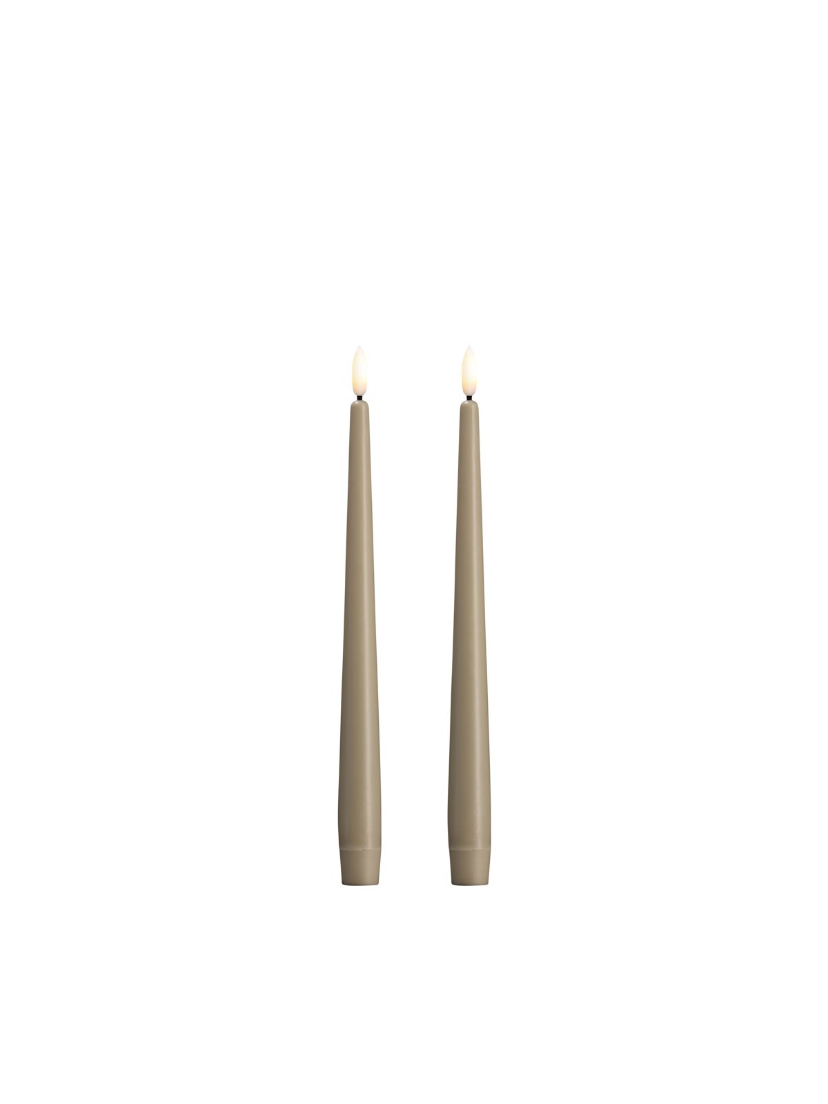 Moods & More LED taper candle - Slim - Kit grey - 23x250 mm - 2 pcs, Boligindretning