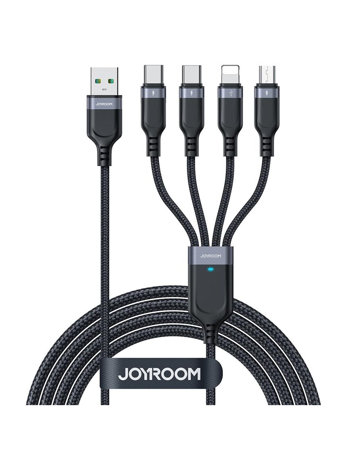 Joyroom Multi-Use Series S-A18 4in1 USB-A - USB-C / USB-C / Lightning / micro USB cable 1.2m - black