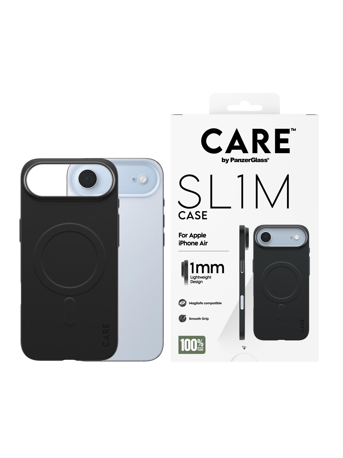 CARE by PanzerGlass SL1M Case Black w. MagSafe iPhone Air, Mobilcover