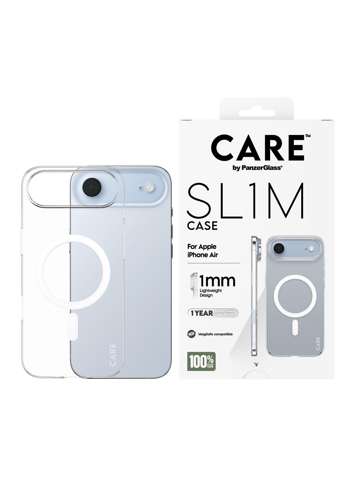 CARE by PanzerGlass SL1M Case Transparent w. MagSafe iPhone Air, Mobilcover
