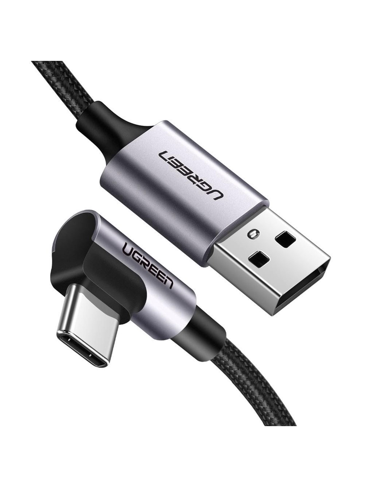 UGREEN Angled USB-C To USB-A Data Cable Black 1M, Usb Kabel