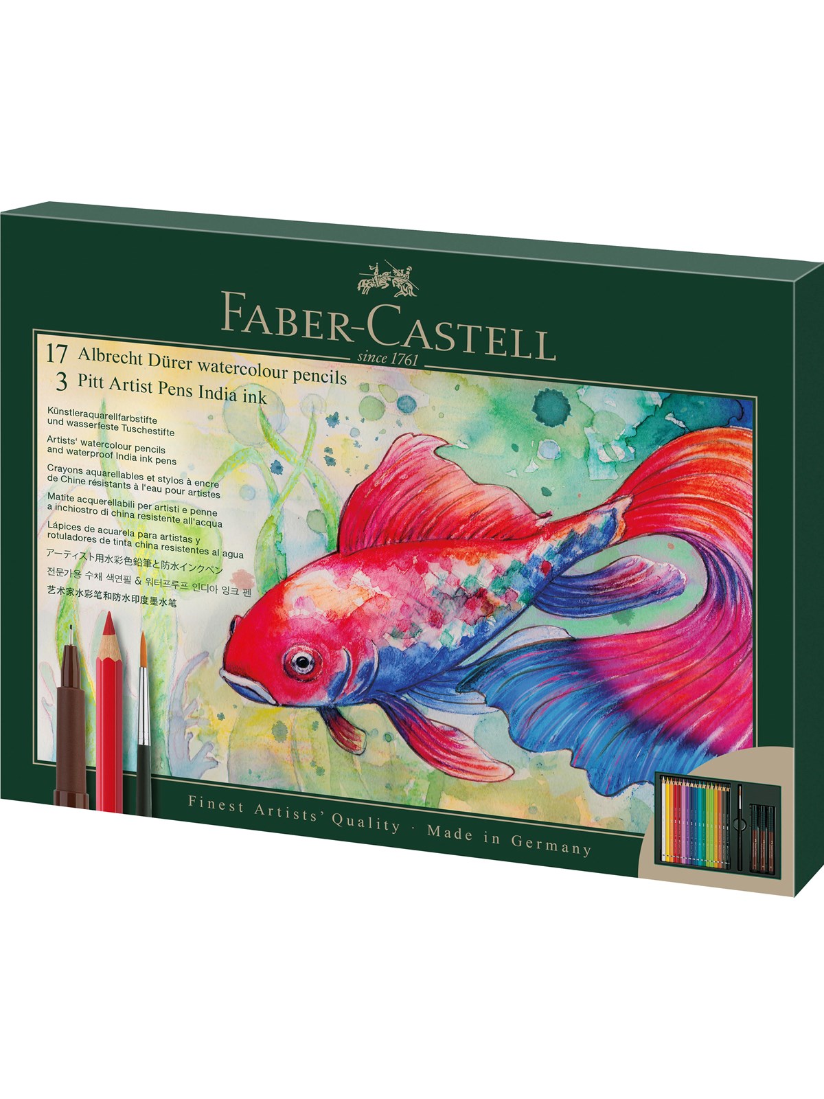 Faber-Castell Alb.Dürer+Pitt Artist+pensel gavesæt guldfisk, Tegneværktøj