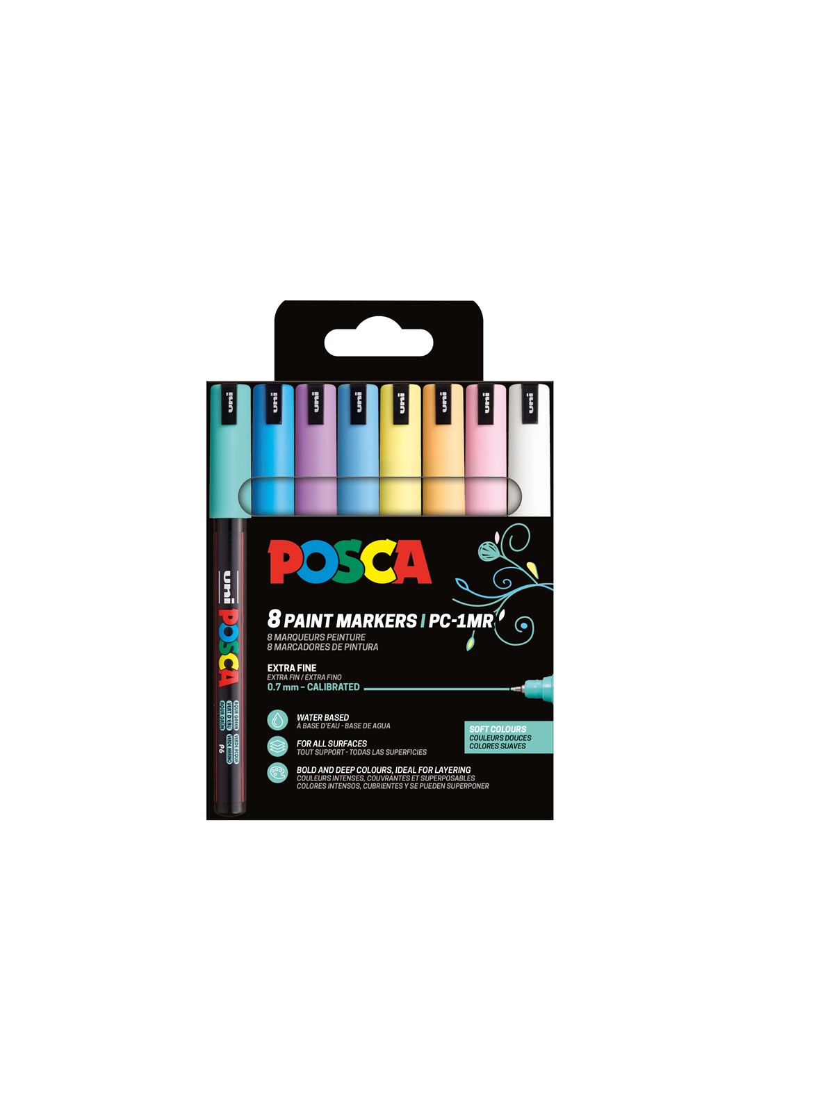 POSCA Marker sæt Soft Colors PC-1MR 8 ass., Tegneværktøj