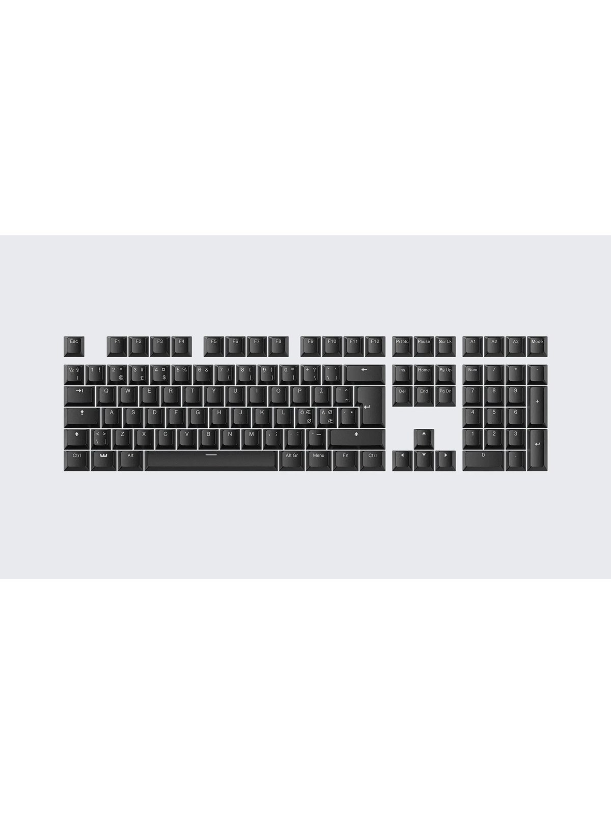 Wooting PBT ISO Keycaps - Just Black - Keycaps - Nordisk - Sort, Tastatur