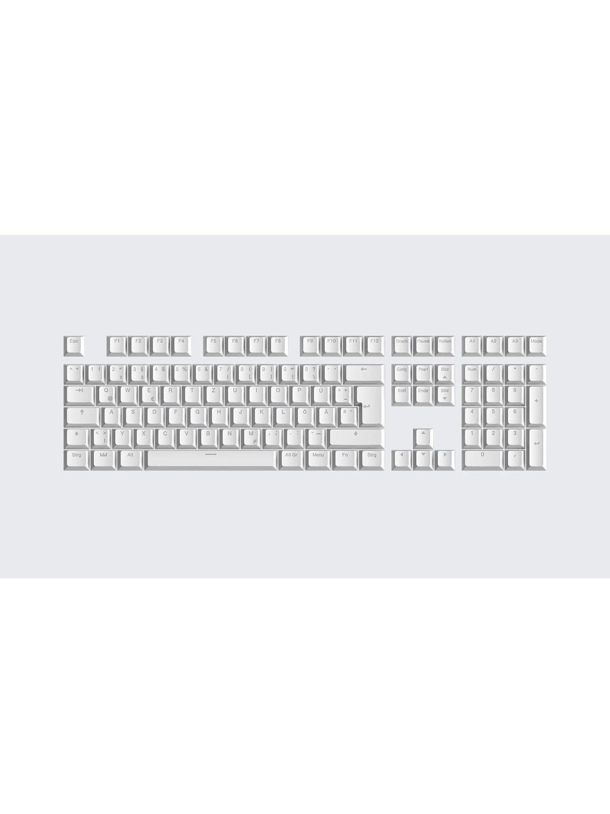 Wooting PBT ISO Keycaps - Just White - Keycaps - Tysk - Hvid, Tastatur