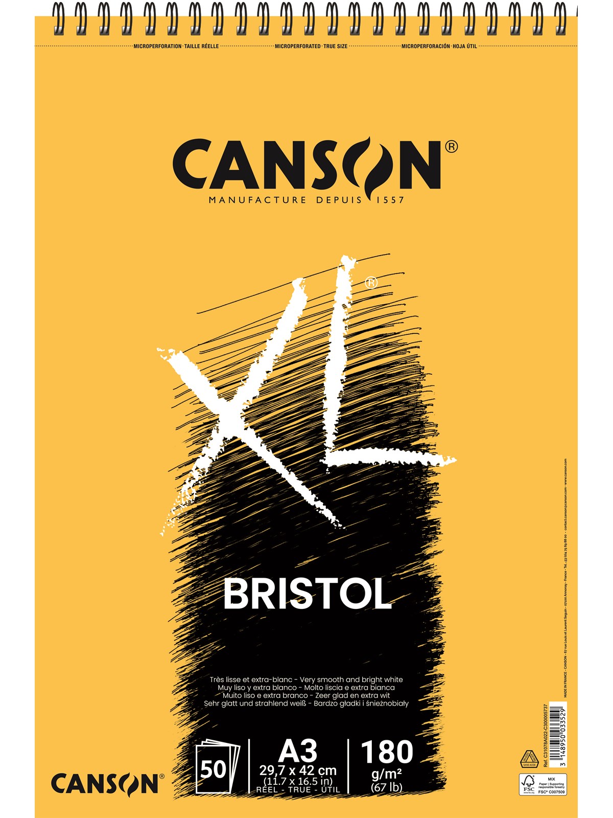 Canson XL Bristol VS A3 180G Spiral 50 SH, Hobbyartikel