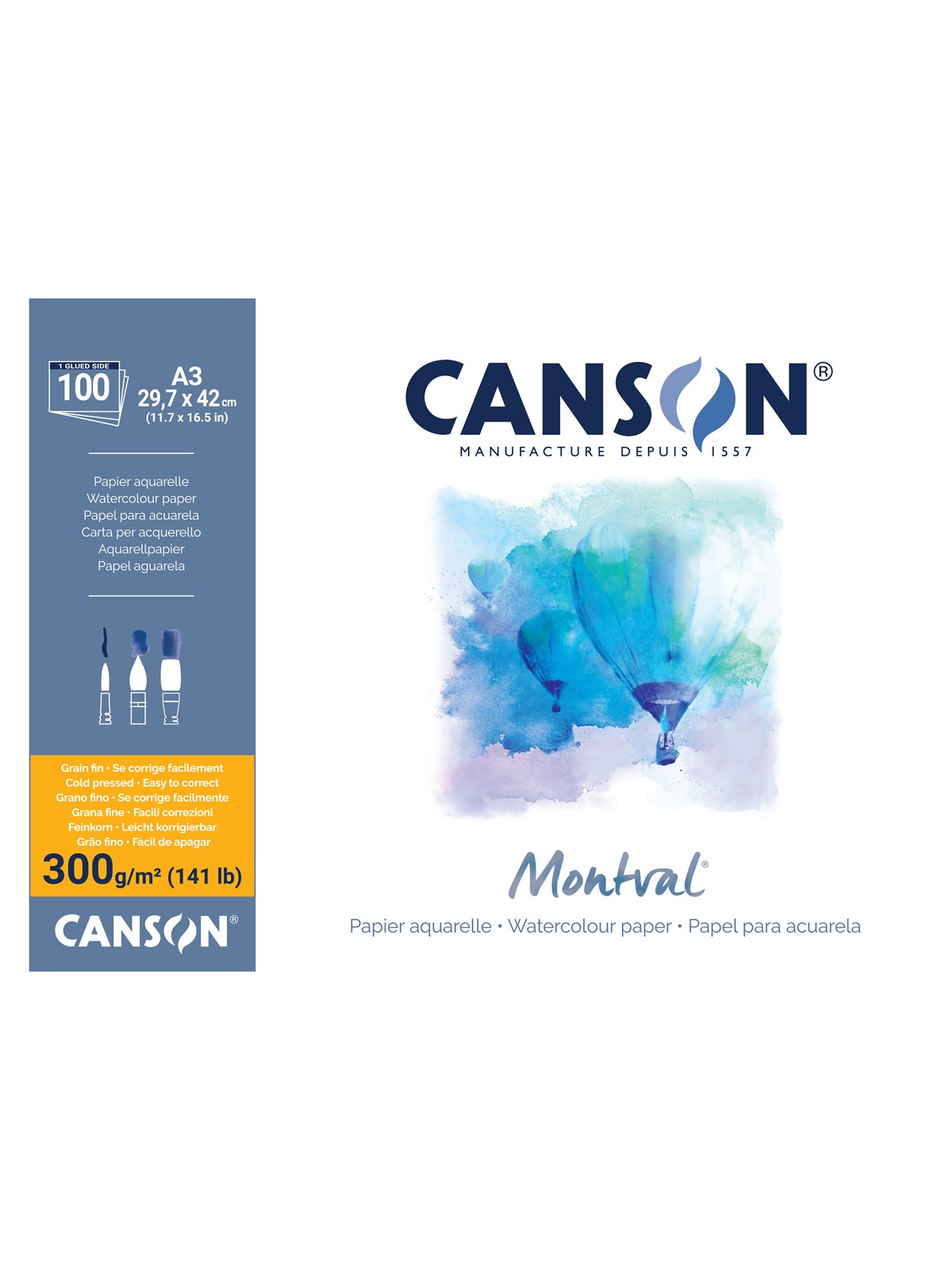 Canson Montval CP A3 300G Pad 100 SH, Hobbyartikel
