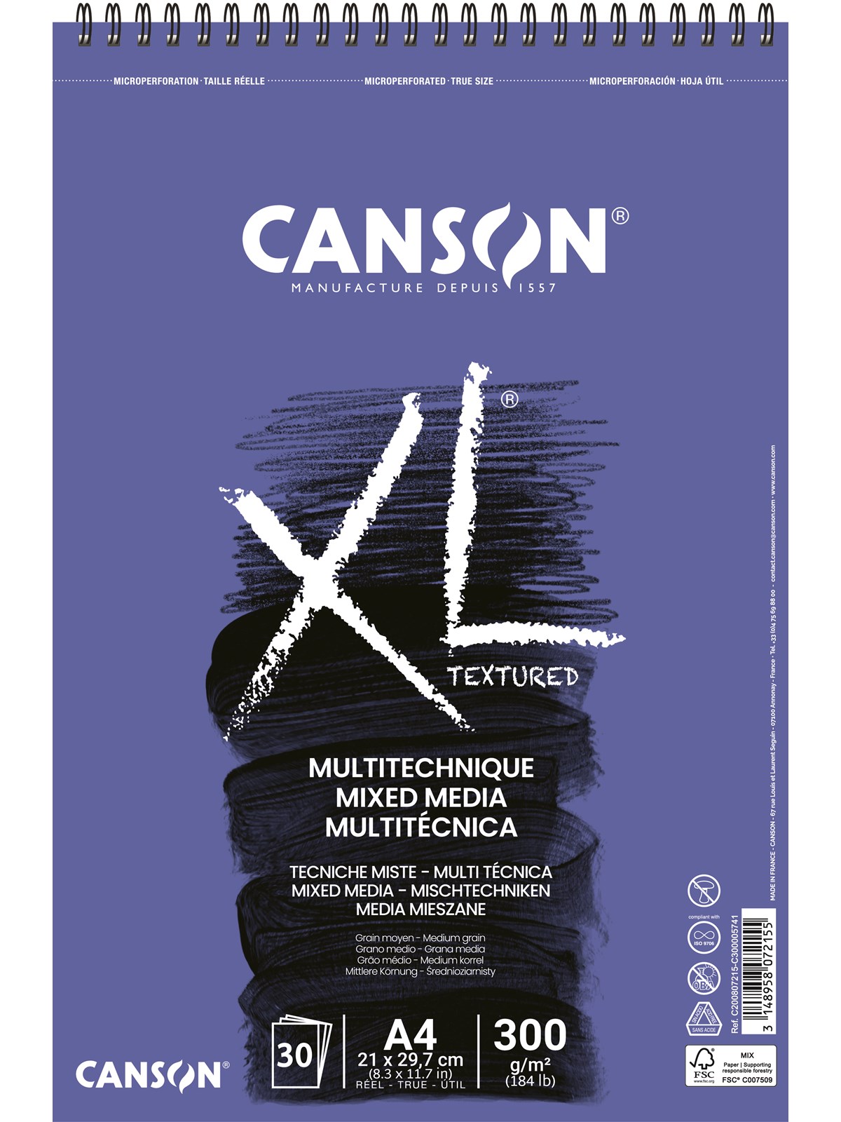 Canson XL Mix-Media MG A4 300G Spiral 30 SH, Hobbyartikel