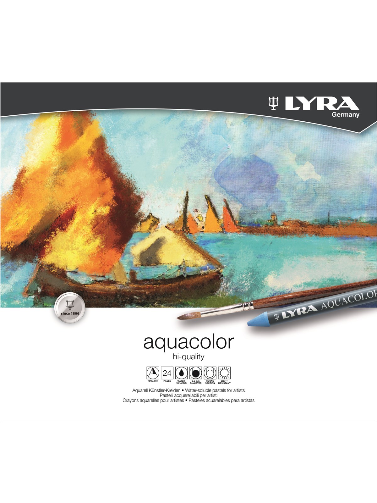 Lyra Aquacolor Metal Case 24 pcs, Tegneværktøj