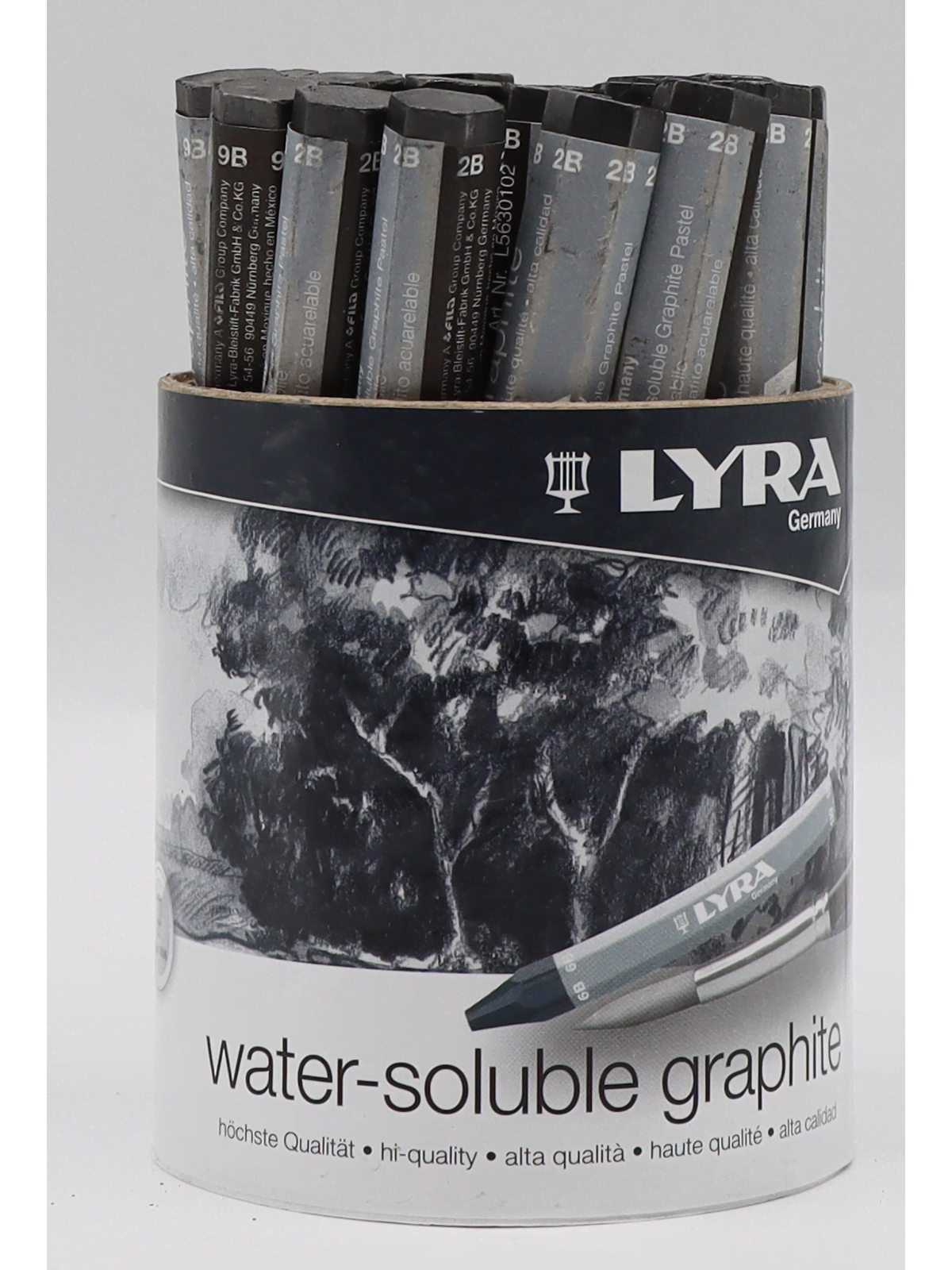 Lyra Crayon Graphite Aquarell Pot 24 pcs 8x 2B 8x 6B 8x 9B, Hobbyartikel