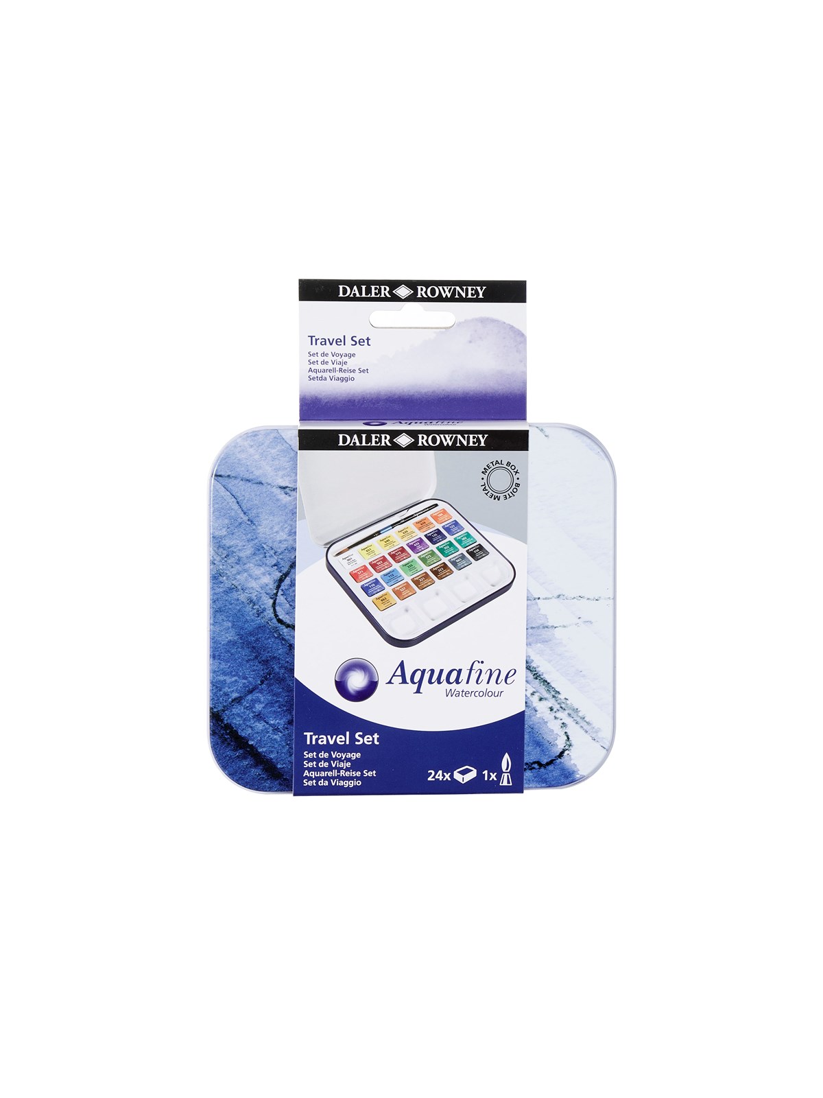 Daler-Rowney Aquafine Watercolour Travel Tin 24 col, Hobbyartikel
