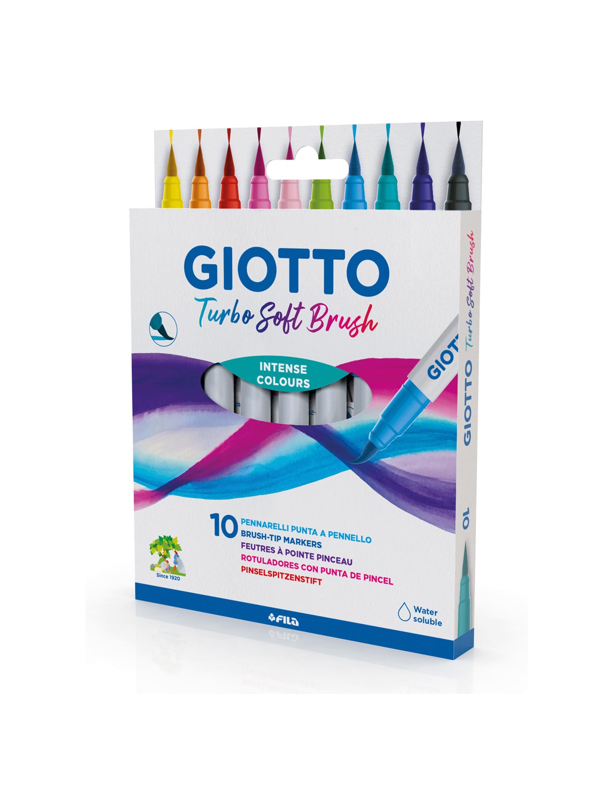 Giotto Turbo Soft Brush Intense Colours 10 pcs BL, Tegneværktøj
