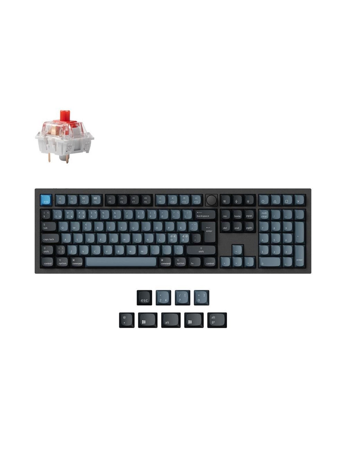 Keychron Q6 Pro 100% Knob Wireless TriMode QMK/VIA - Gaming Tastatur - Nordisk - Blå