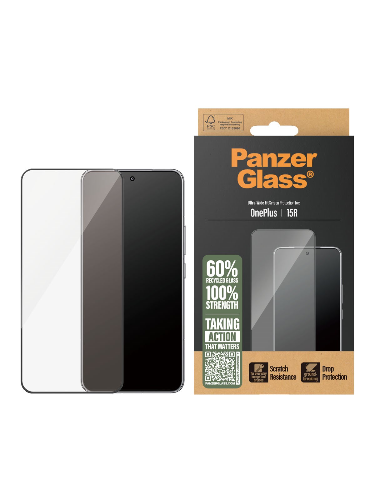PanzerGlass Screen Protector OnePlus 15R | Ultra-Wide Fit, Beskyttelsesglas