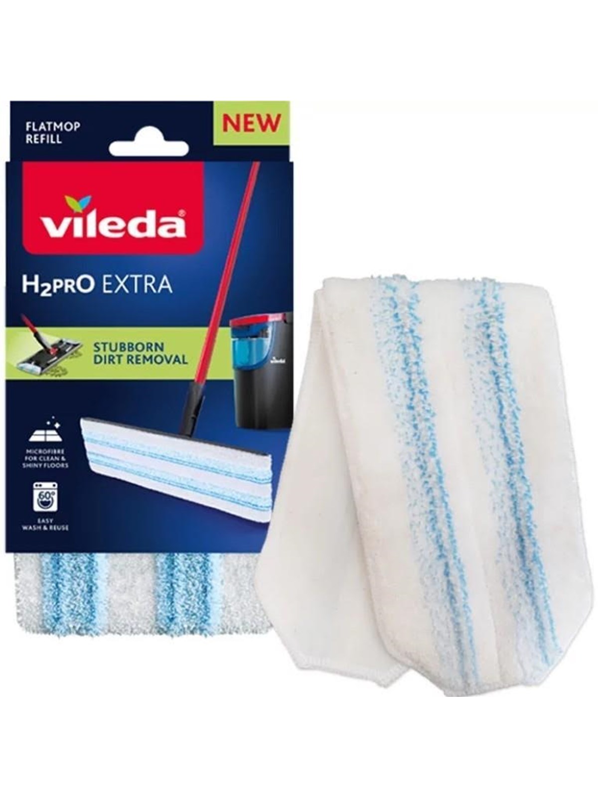Vileda H2PrO Extra Flat Mop Refill, Rengøring