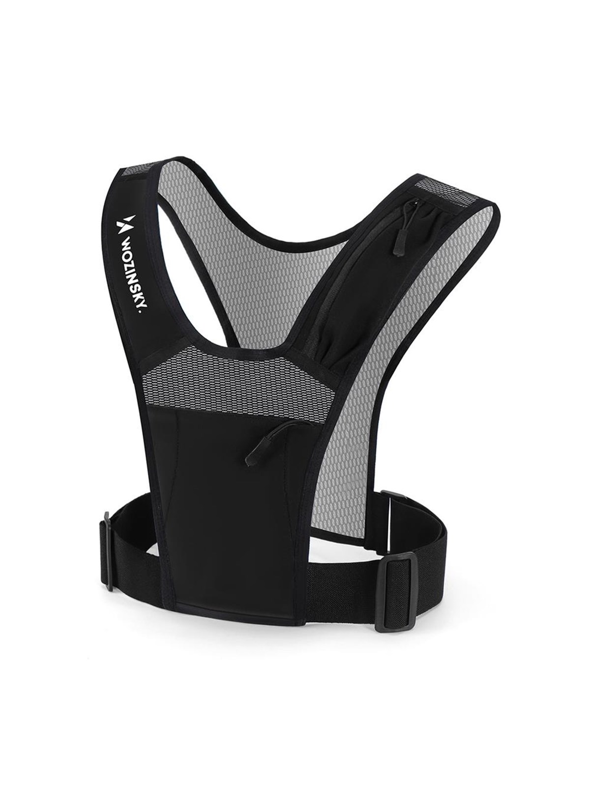Wozinsky WKDB1 Reflective Running Vest with Pockets - Black, Træningsudstyr