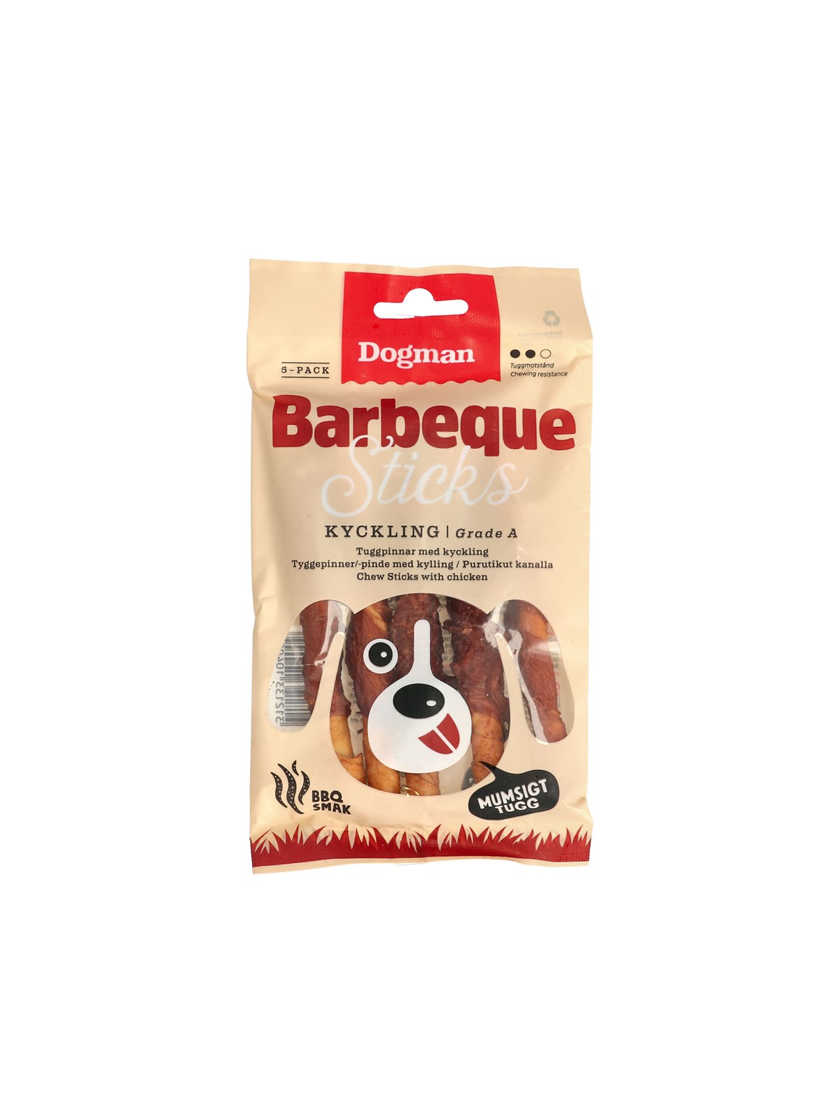 Dogman Barbecue Pinde med Kylling 12.5cm (5-pak), Hundeudstyr
