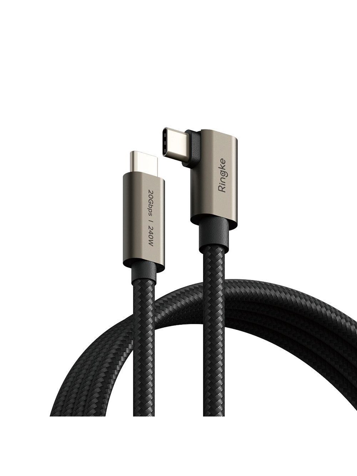 Ringke 3.2 gen. 2x2 USB-C PD 3.1 240W 2m angled cable - black, Usb Kabel