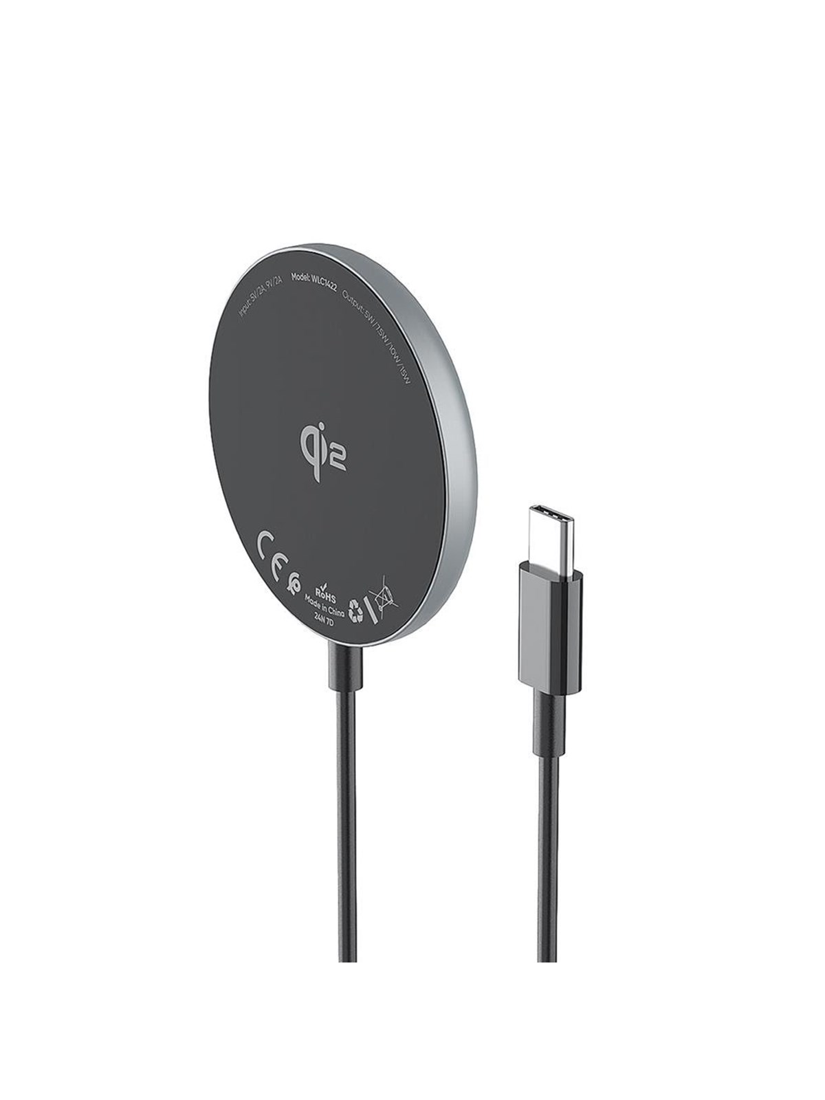 Wozinsky Magnetic Induction Charger 15W Wireless Qi2 - Black, Mobil Oplader