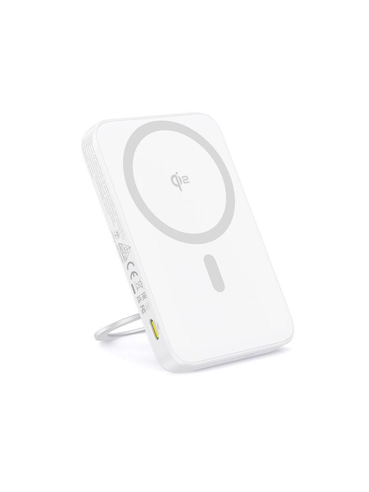 Baseus Qi2 Magnetic 20W with Stand Powerbank - Hvid - 5000 mAh, Powerbank