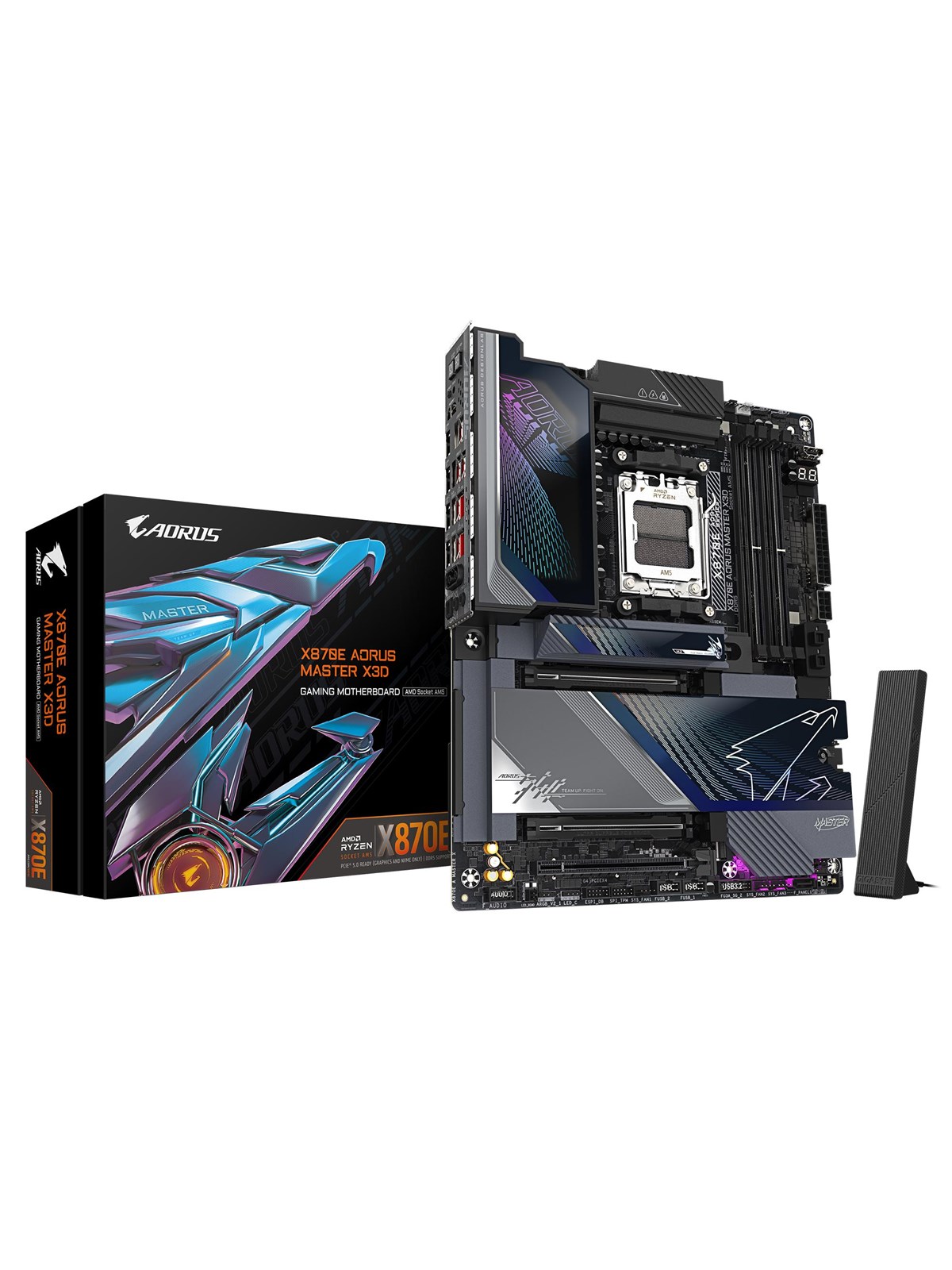 GIGABYTE X870E AORUS MASTER X3D Bundkort - AMD X870E - AMD AM5 socket - DDR5 RAM - ATX