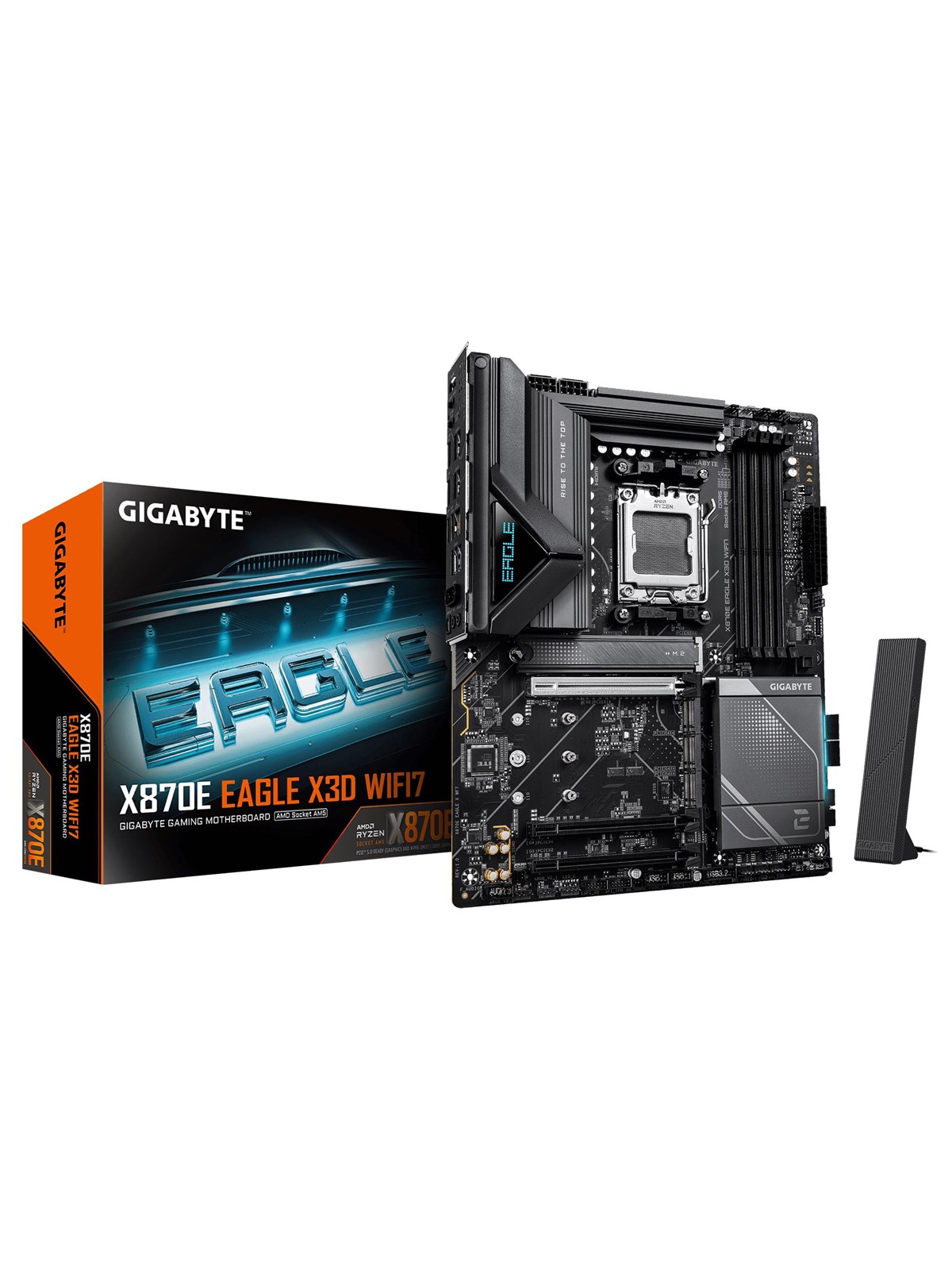 GIGABYTE X870E EAGLE X3D WIFI7 Bundkort - AMD X870E - AMD AM5 socket - DDR5 RAM - ATX