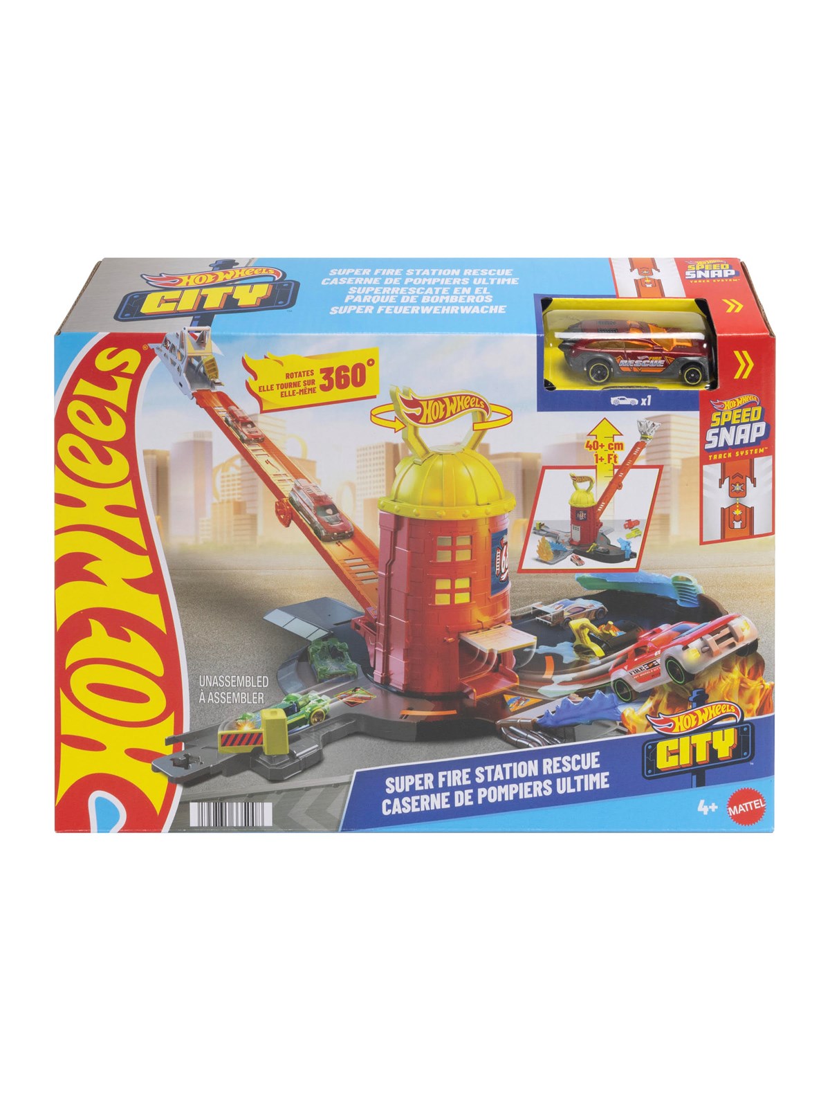 Hot Wheels City Super Fire Station Playset, Legetøjsbil