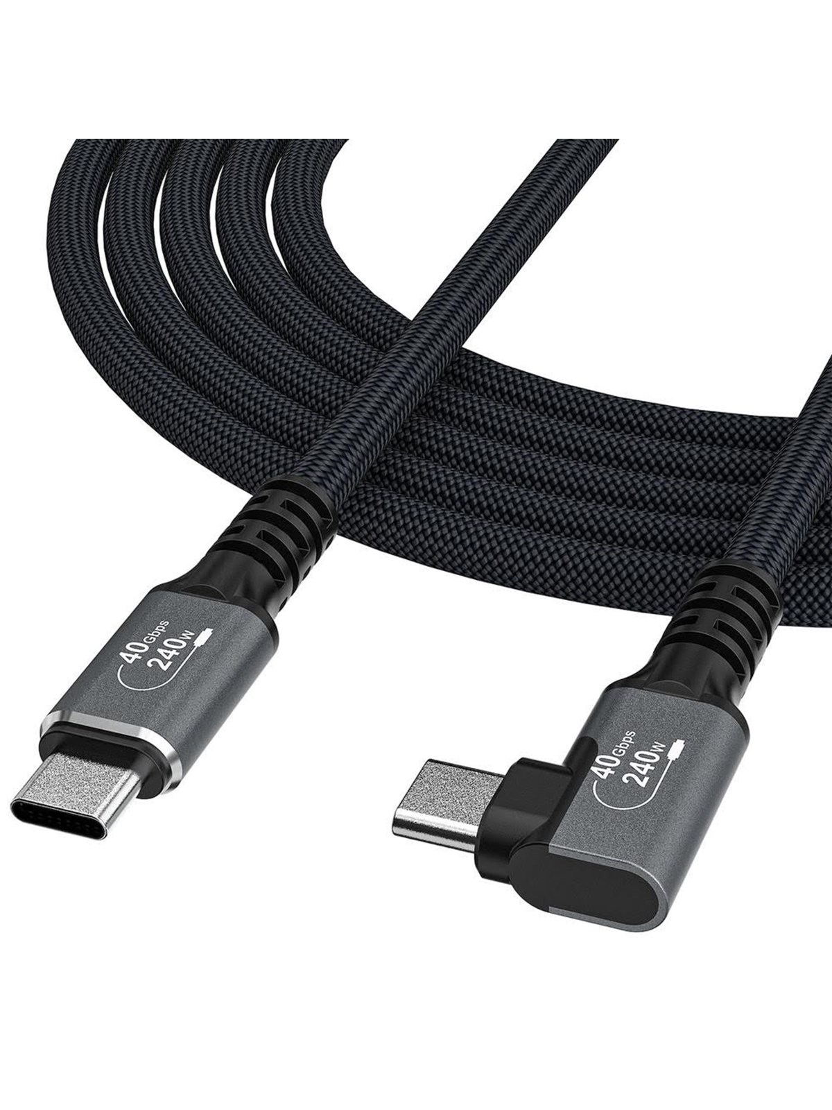 Wozinsky WPS2-UY41S USB-C Thunderbolt 4 240W 2m Angle Cable - Black, Usb Kabel