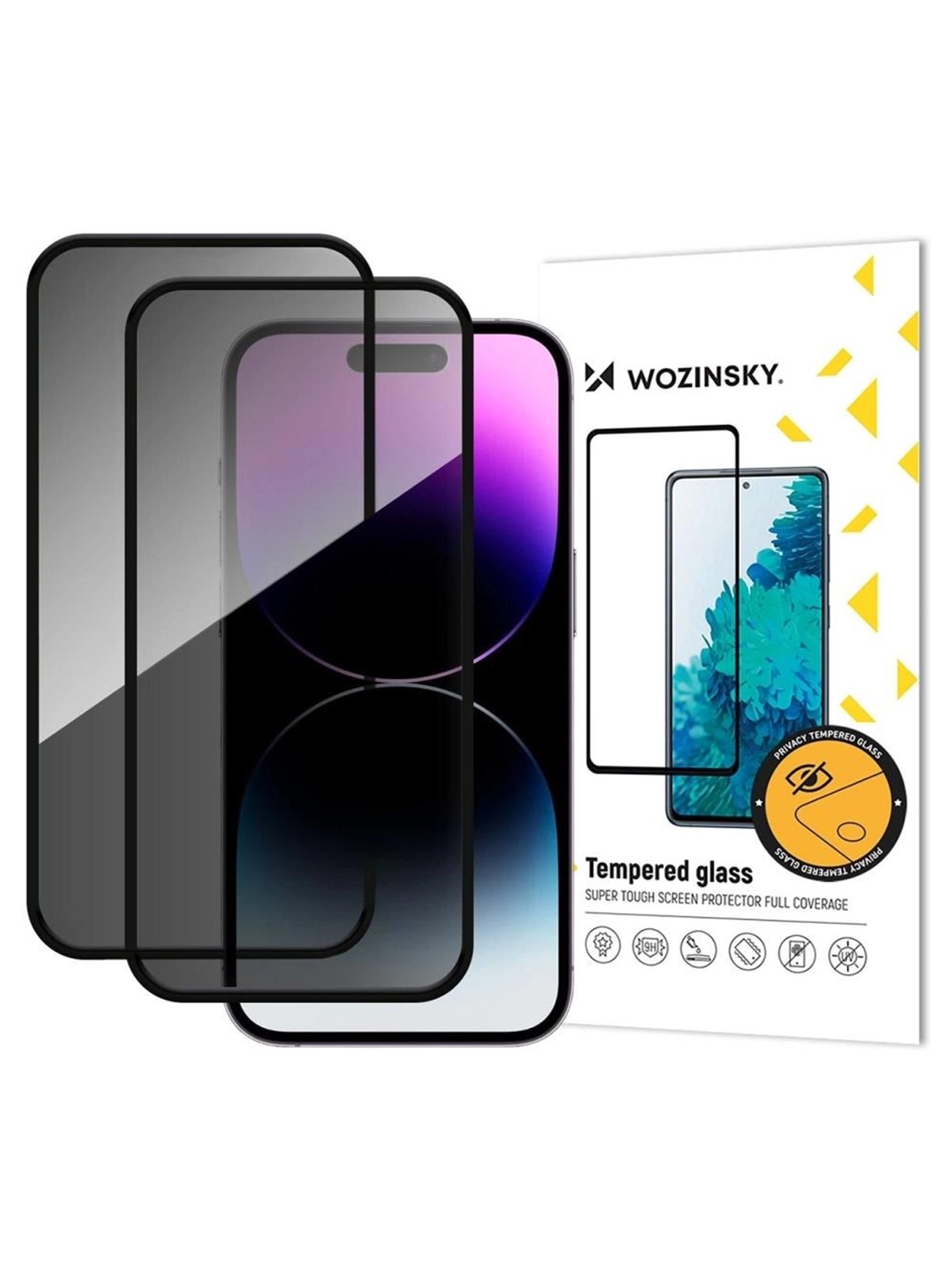 Wozinsky Privacy Glass Tempered Glass Privatizing for iPhone 17 Pro Set of 2