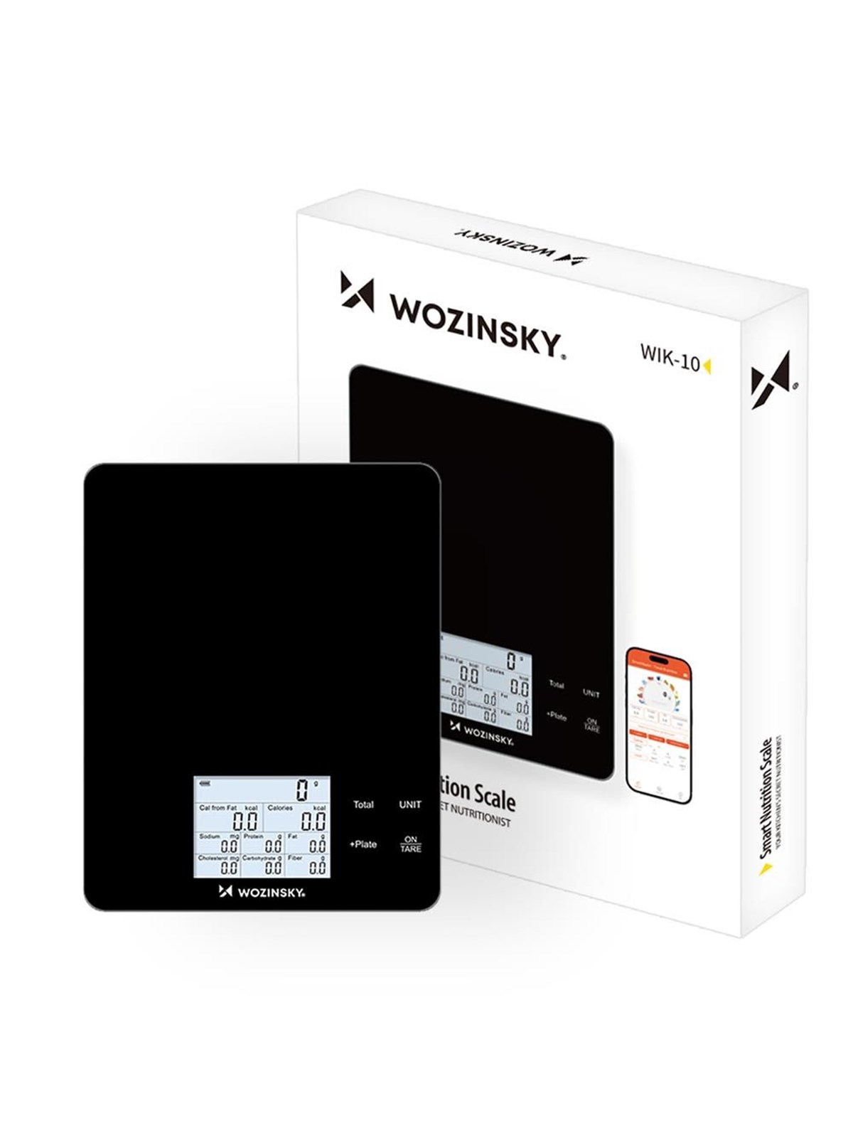 Wozinsky Køkkenvægt WIK-10 Smart Kitchen Scale with Bluetooth Digital Display App - Black
