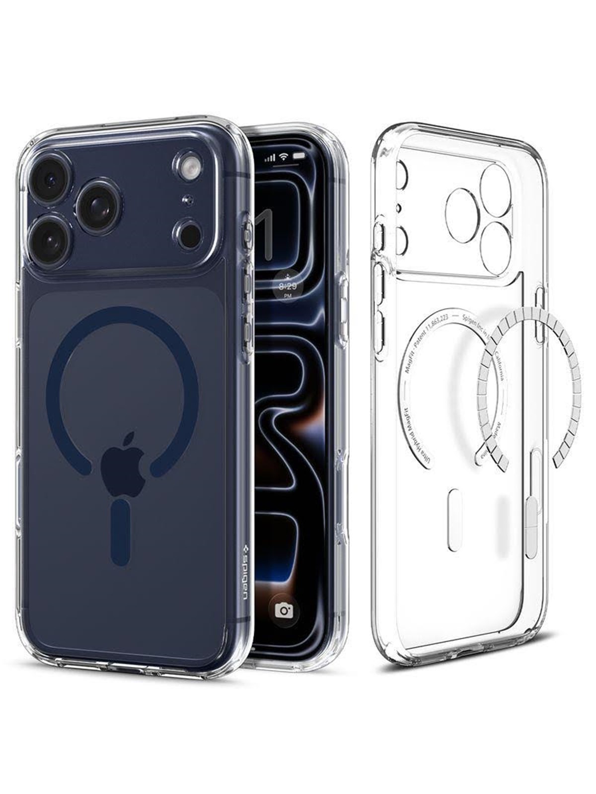 Spigen Ultra Hybrid MagSafe - clear deep blue - iPhone 17 Pro Max, Mobilcover