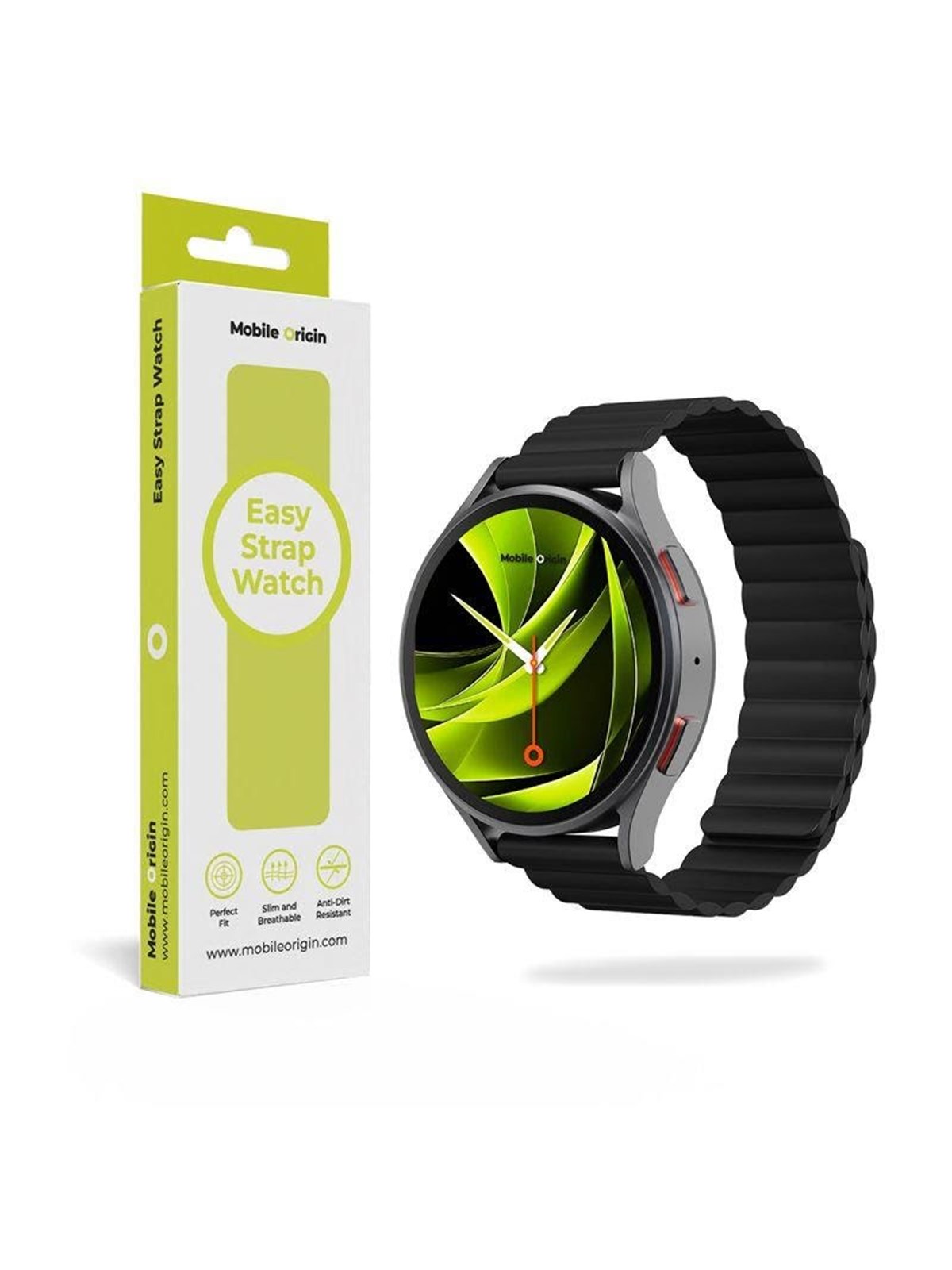 Mobile Origin Easy Strap Magnetic Watch 22mm Black, Smartwatch Tilbehør