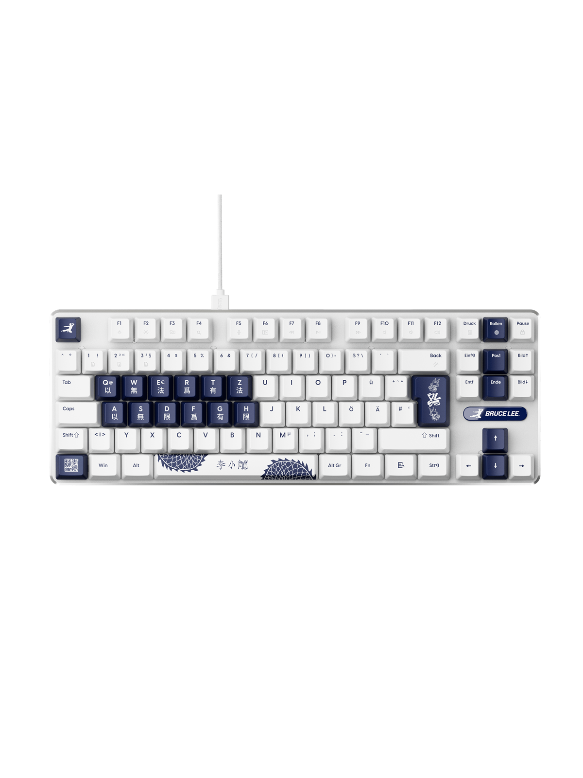 Pulsar PCMK 3 HE TKL (Bruce Lee 85th edition) - Gaming Tastatur - Uden Numpad - Tysk - Hvid