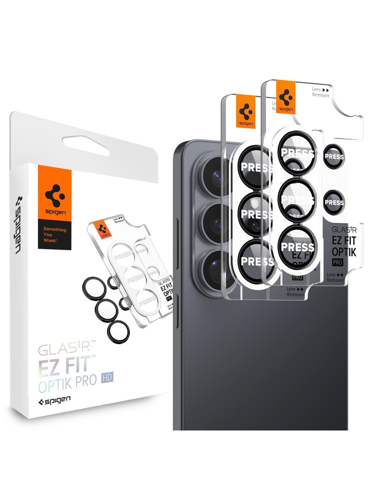 Spigen Glass tR EZ Fit Optik Pro HD 2 Pack - black - Samsung Galaxy S26