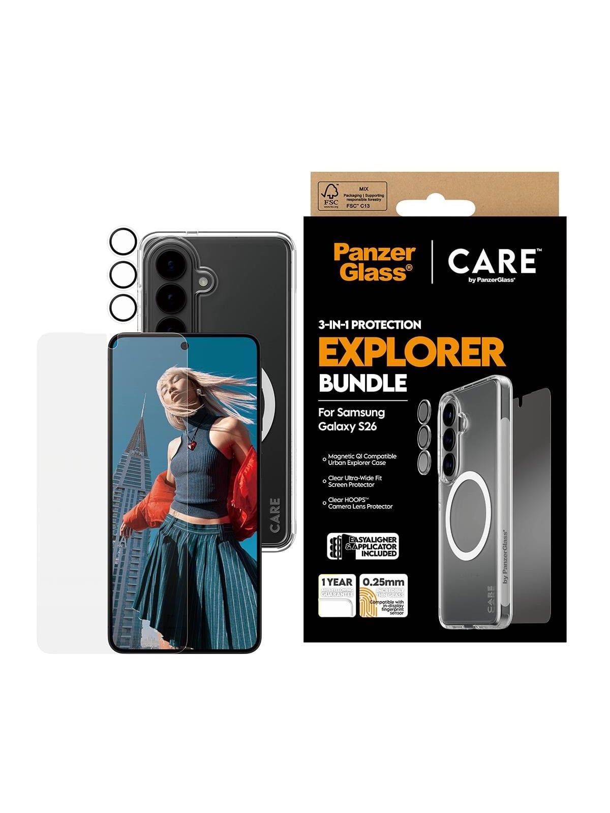 PanzerGlass 3-in-1 Bundle Samsung Galaxy S26, Beskyttelsesglas