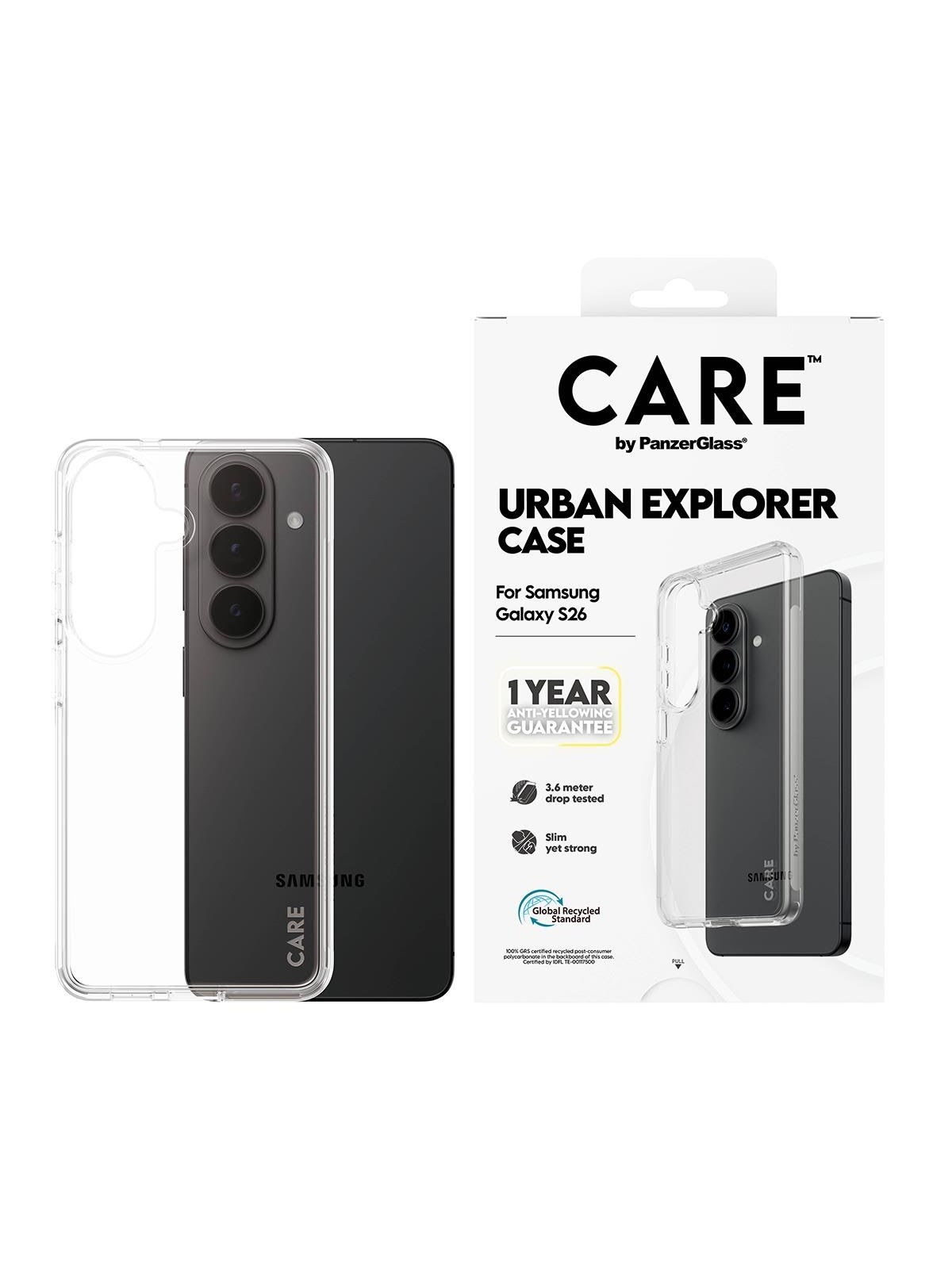 CARE by PanzerGlass Urban Explorer Case Transparent Samsung Galaxy S26, Mobilcover