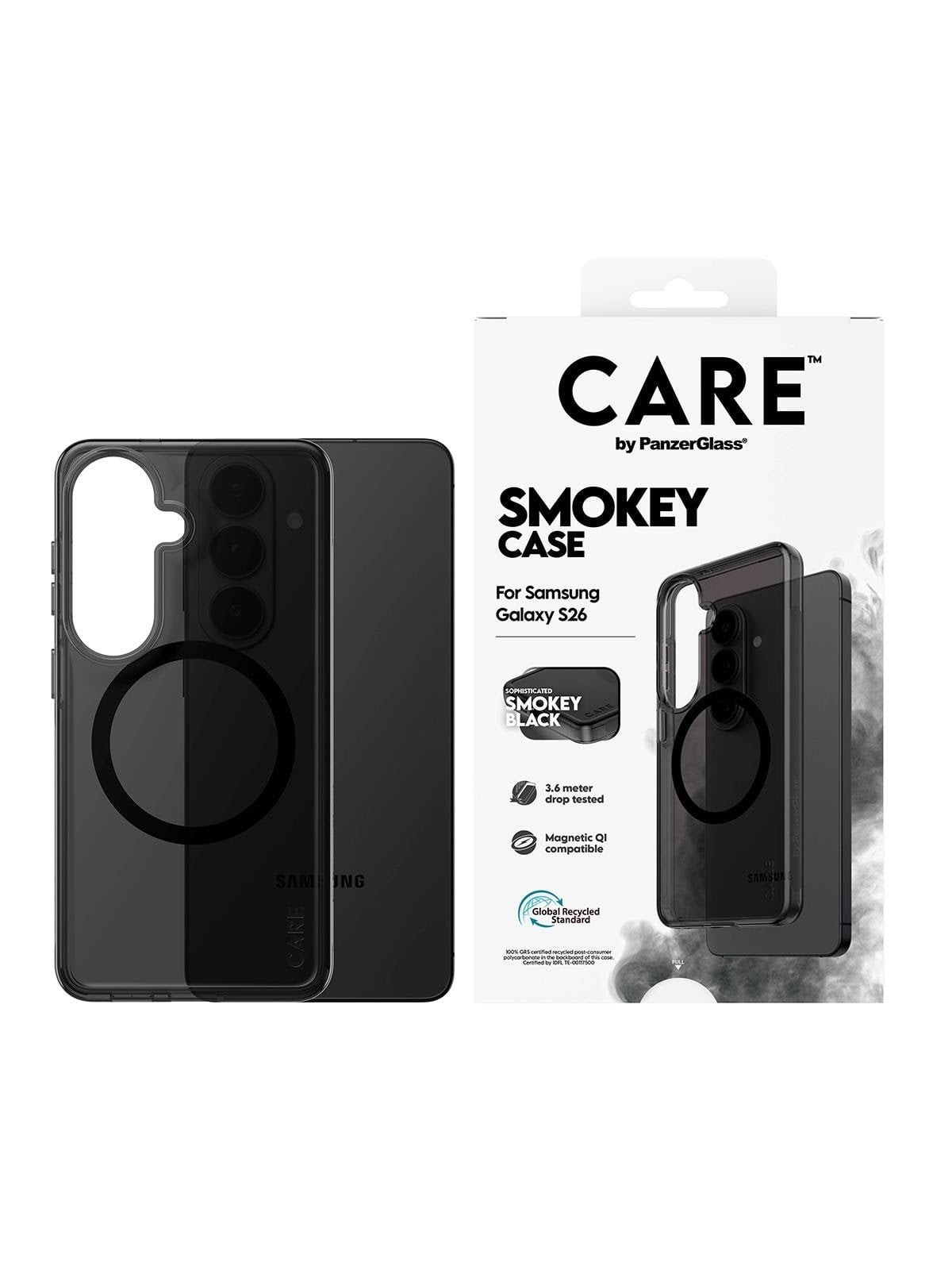 CARE by PanzerGlass Urban Explorer Case Smokey w. Black Qi Samsung Galaxy S26