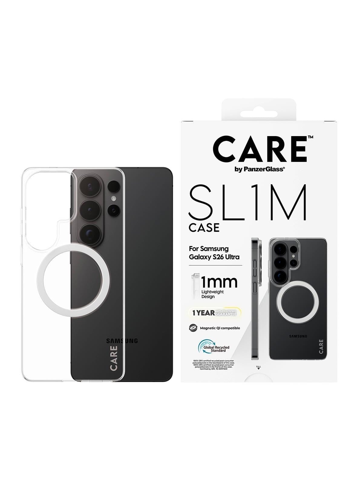 CARE by PanzerGlass SL1M Case Transparent Samsung Galaxy S26 Ultra, Mobilcover