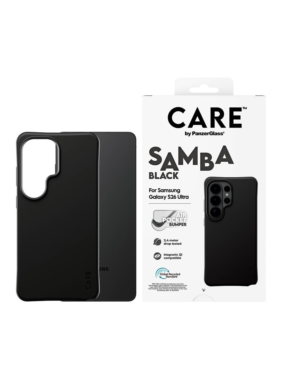 CARE by PanzerGlass Samba Case Black w. Qi Samsung Galaxy S26 Ultra, Mobilcover