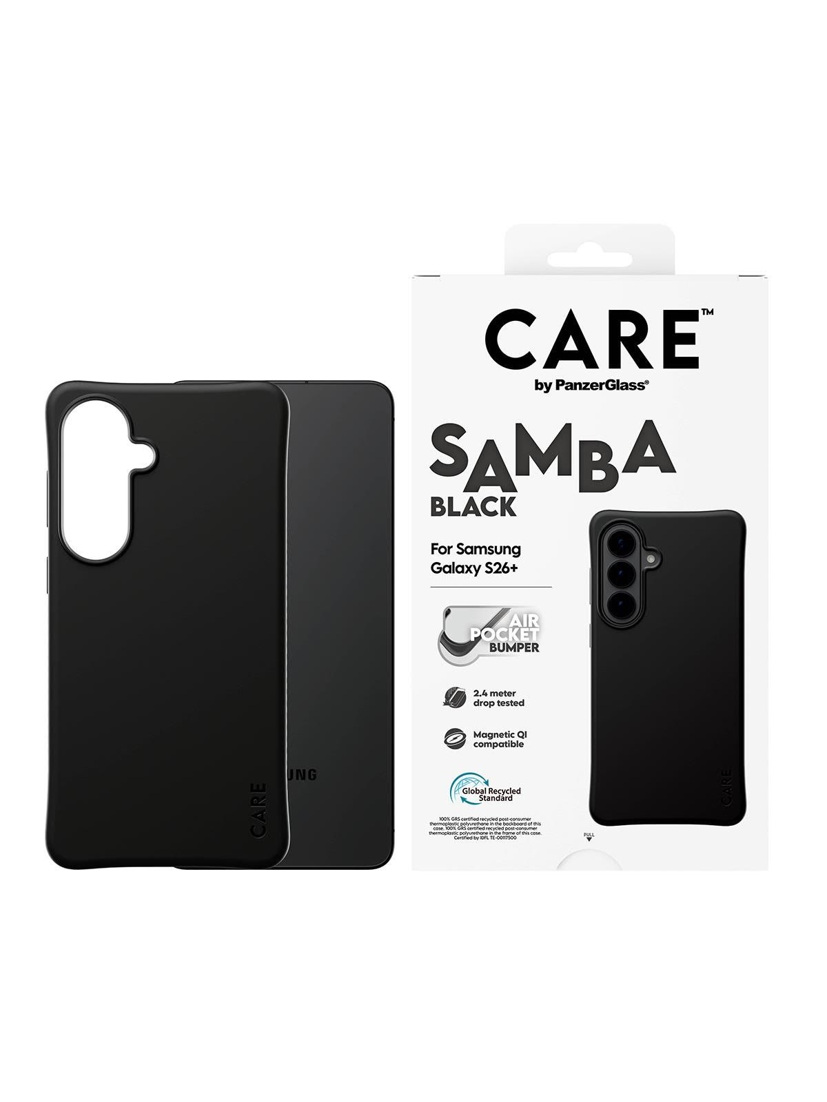 CARE by PanzerGlass Samba Case Black w. Qi Samsung Galaxy S26+, Mobilcover