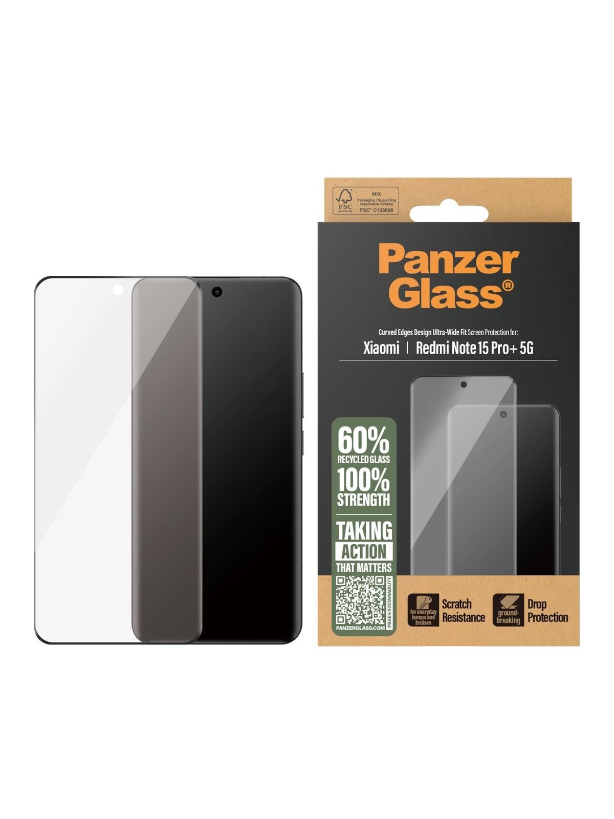 PanzerGlass Screen Protector Xiaomi Redmi Note 15 Pro+ 5G | Ultra-Wide Fit