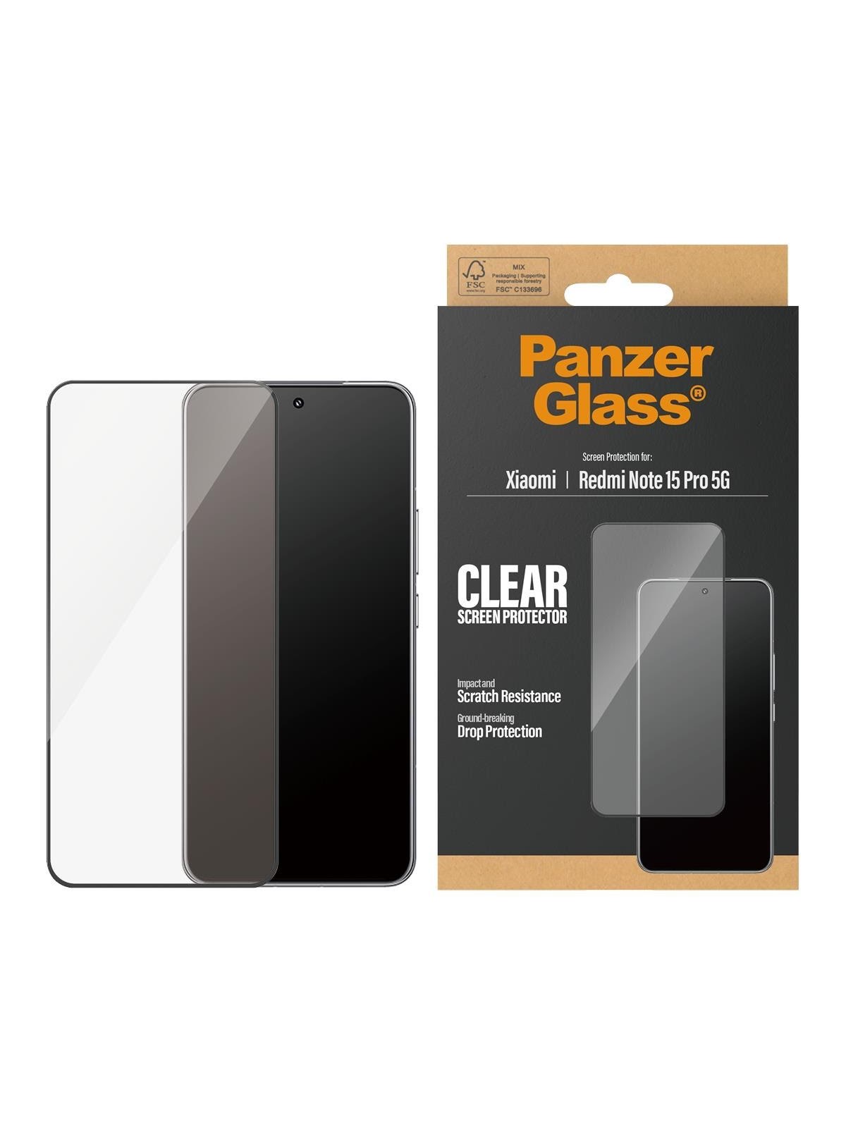 PanzerGlass Screen Protector Xiaomi Redmi Note 15 Pro 5G | Ultra-Wide Fit
