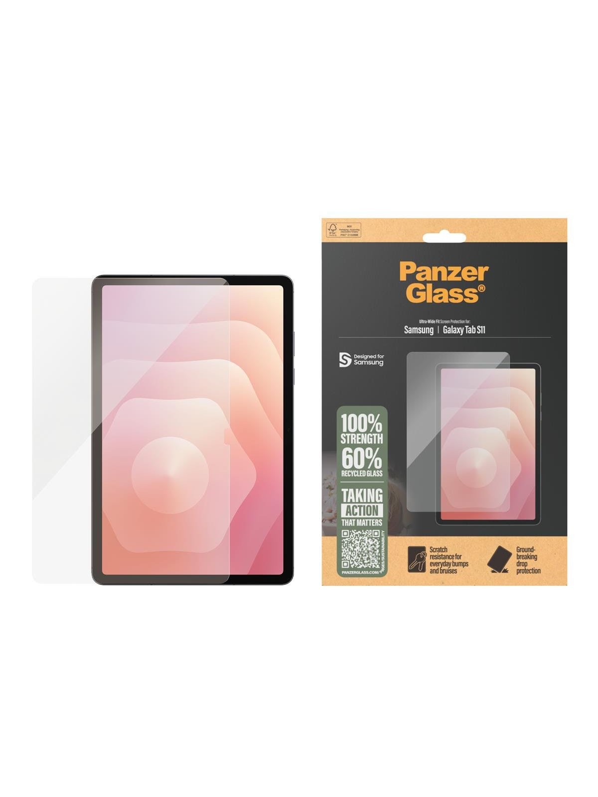 PanzerGlass Screen Protector Samsung Galaxy Tab S11 | Ultra-Wide Fit, Tablet Tilbehør