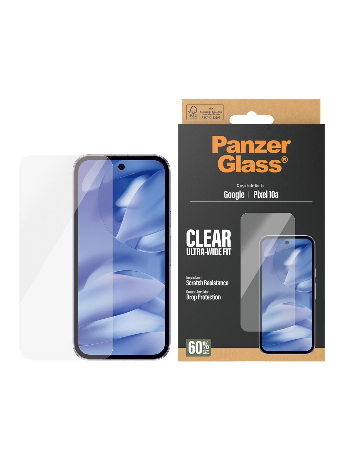 PanzerGlass Screen Protector Google Pixel 10a | Ultra-Wide Fit, Beskyttelsesglas