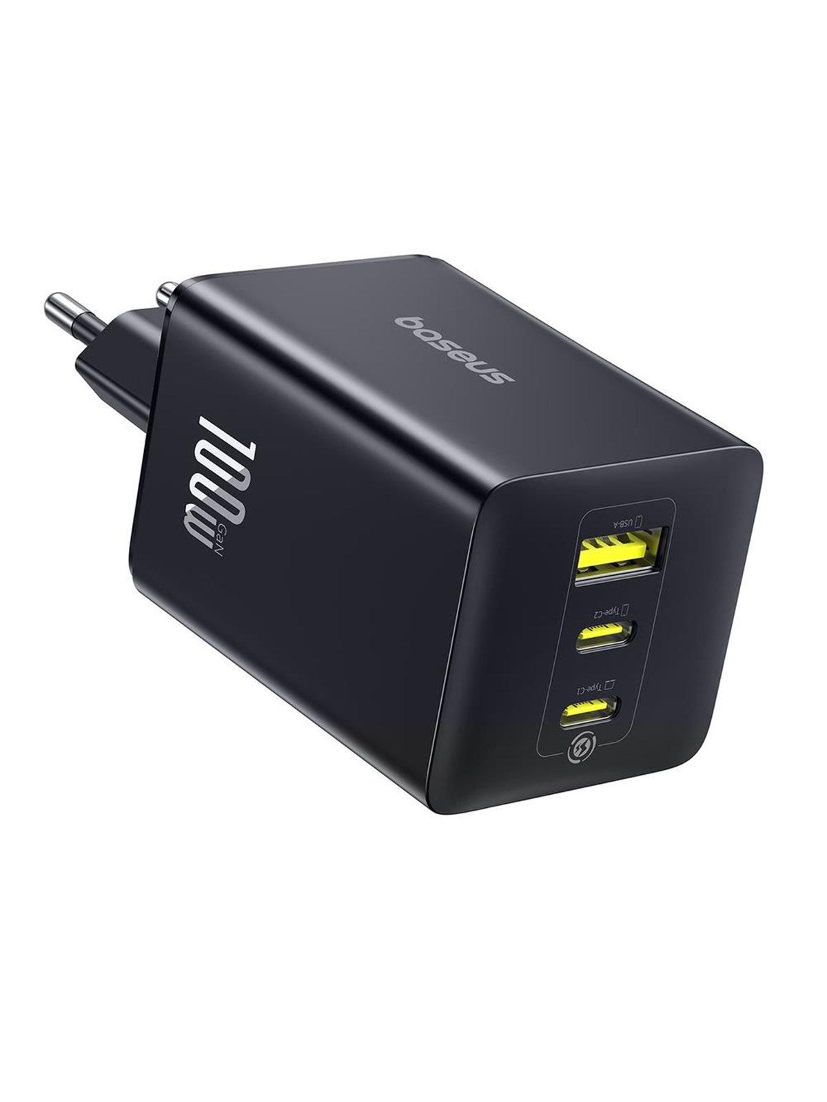 Baseus EnerFill FE11 100W Wall Charger 2 x USB-C + USB-A - Black, Mobil Oplader